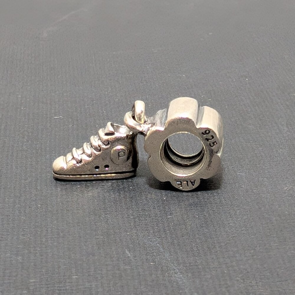 Pandora Women's Retired 925 Sterling Silver High Top Sneaker Dangle Charm